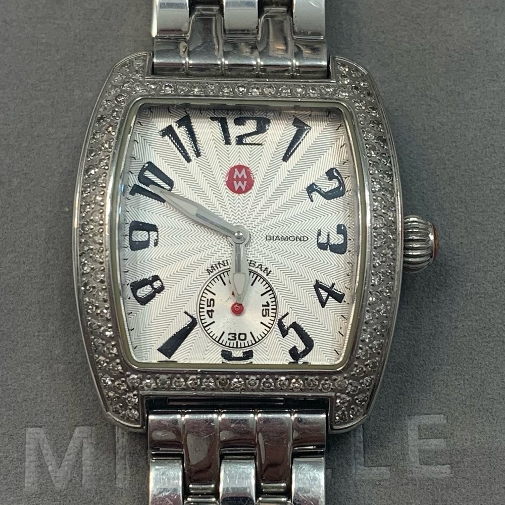 Michele Mini Urban Watch with Diamond Bezel
